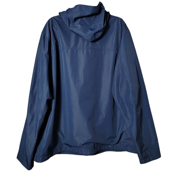 Eddie Bauer Mens Blue Weatheredge Lightweight Hooded Raincoat Jacket 2XL Parka - Picture 5 of 9
